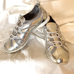 Guess Silver Mirrored Sneakers / Slip-ons Size 6.5